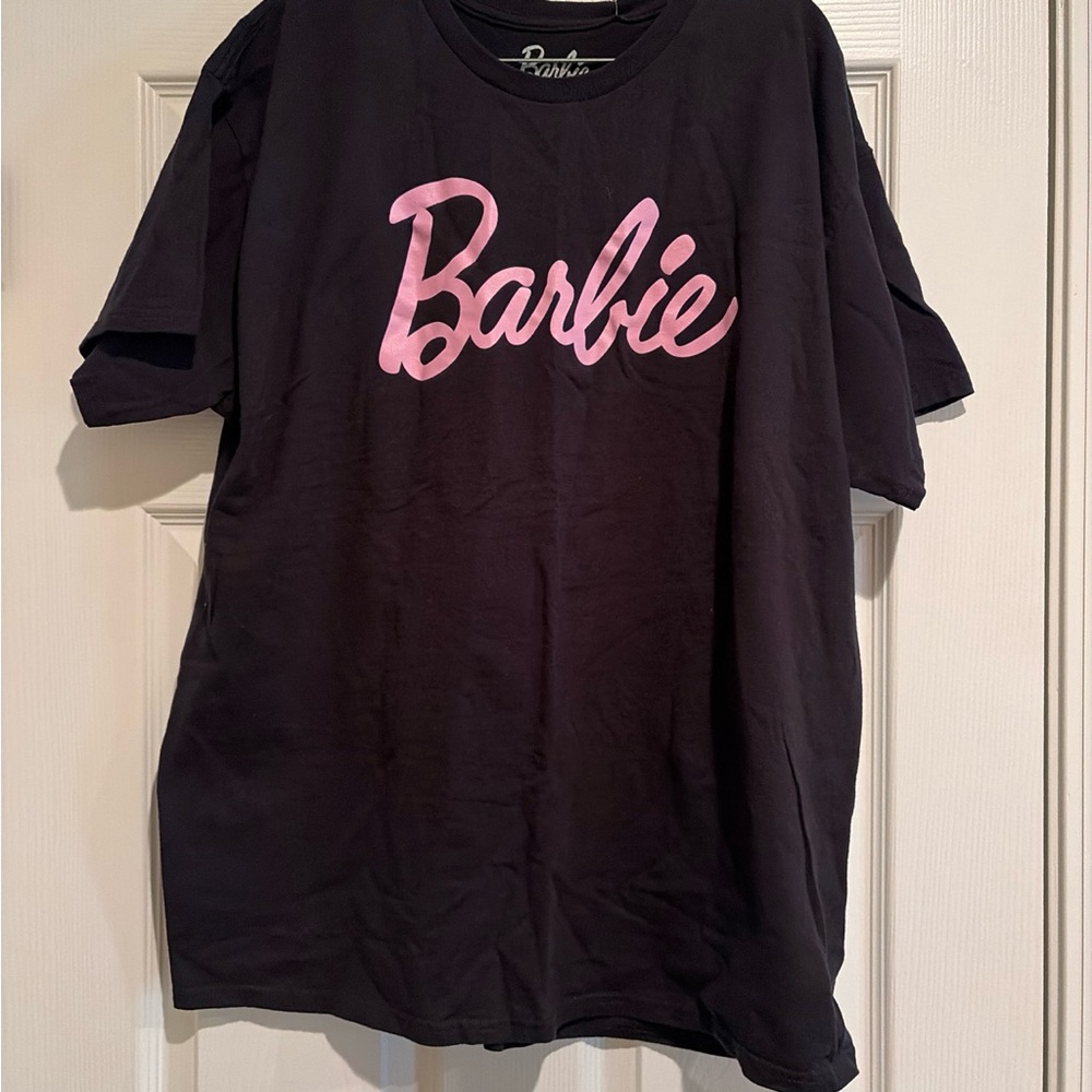 Barbie Black Tee with Pink Logo